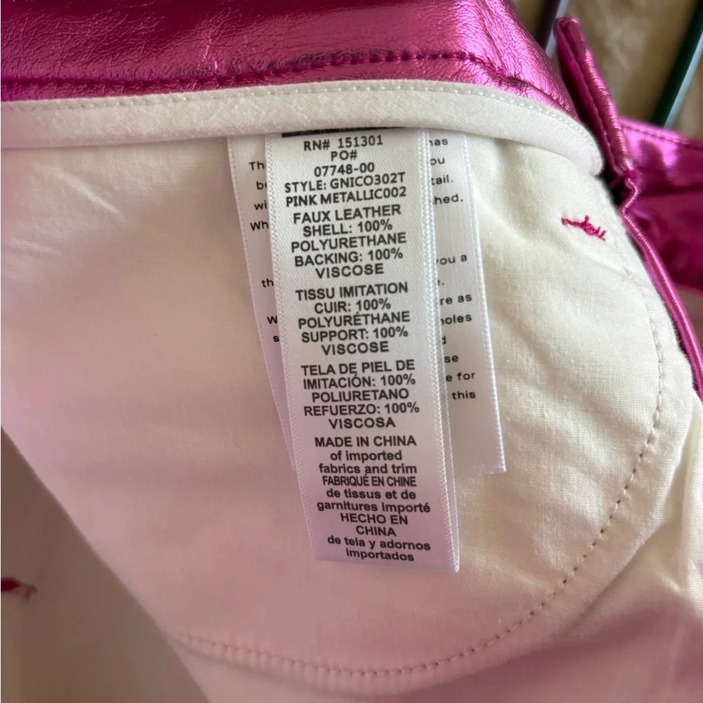 Good American Metallic Pink Good Icon Faux Leather Pants Size 28 - Picture 14 of 16